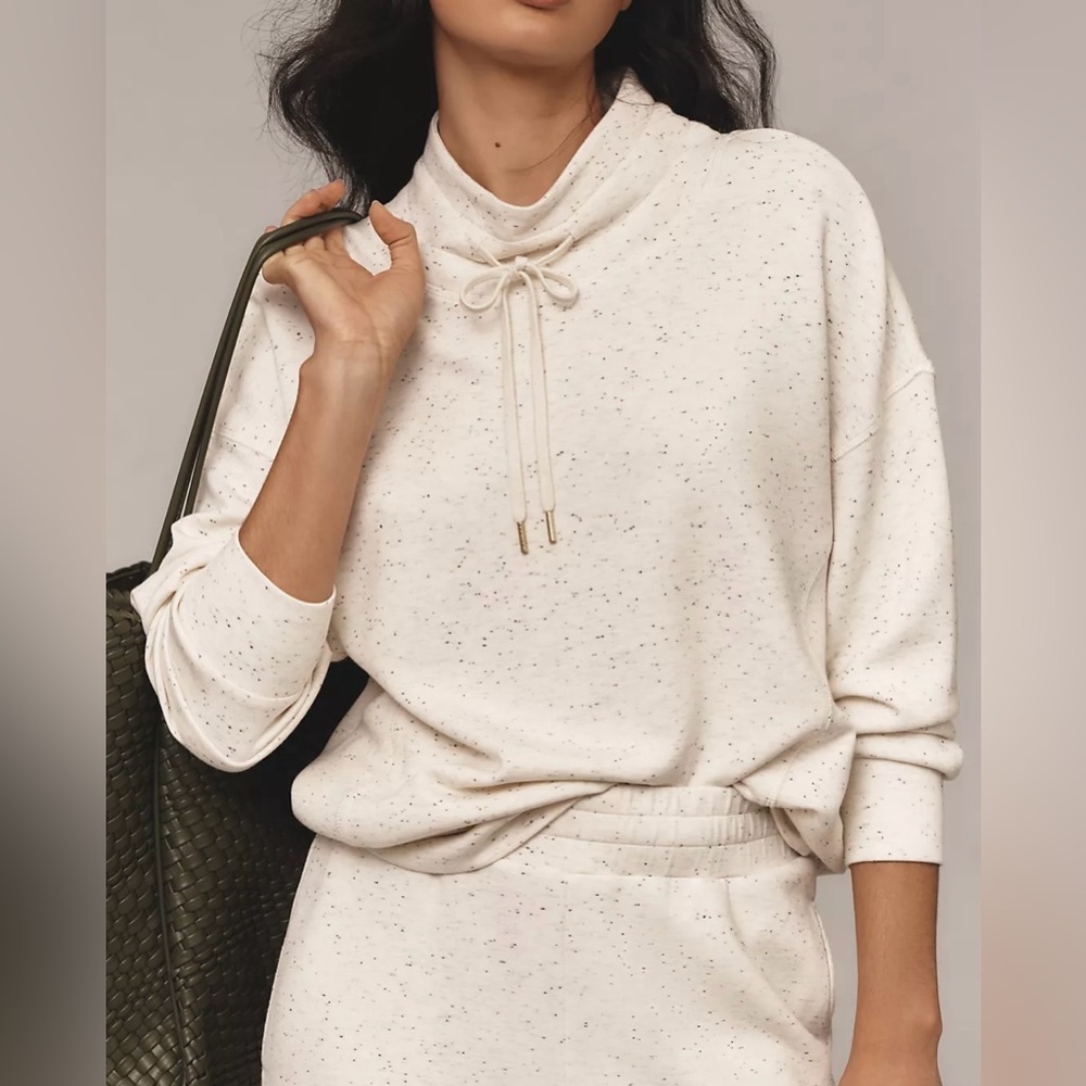 NWT Size L - Varley Double soft Oakdale Sweatshirt Ivory (NWT $180) - Picture 2 of 16